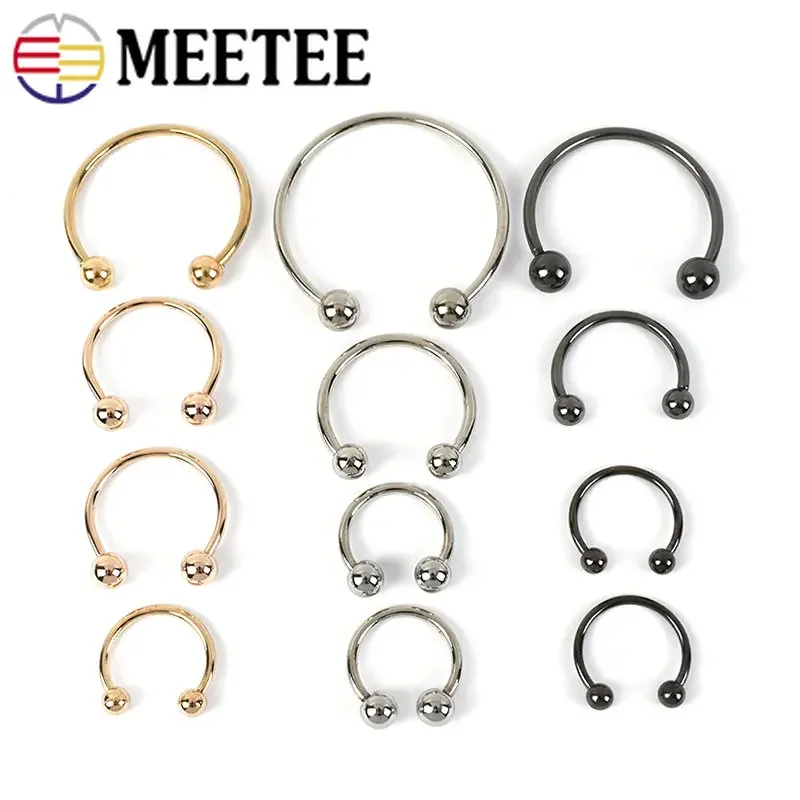 10/20Pcs Decorative Metal Buckles 15-60mm U-shaped Double-headed Screw Clasp DIY Swimwear Collar Shoes Peaked Cap Hook Accessory