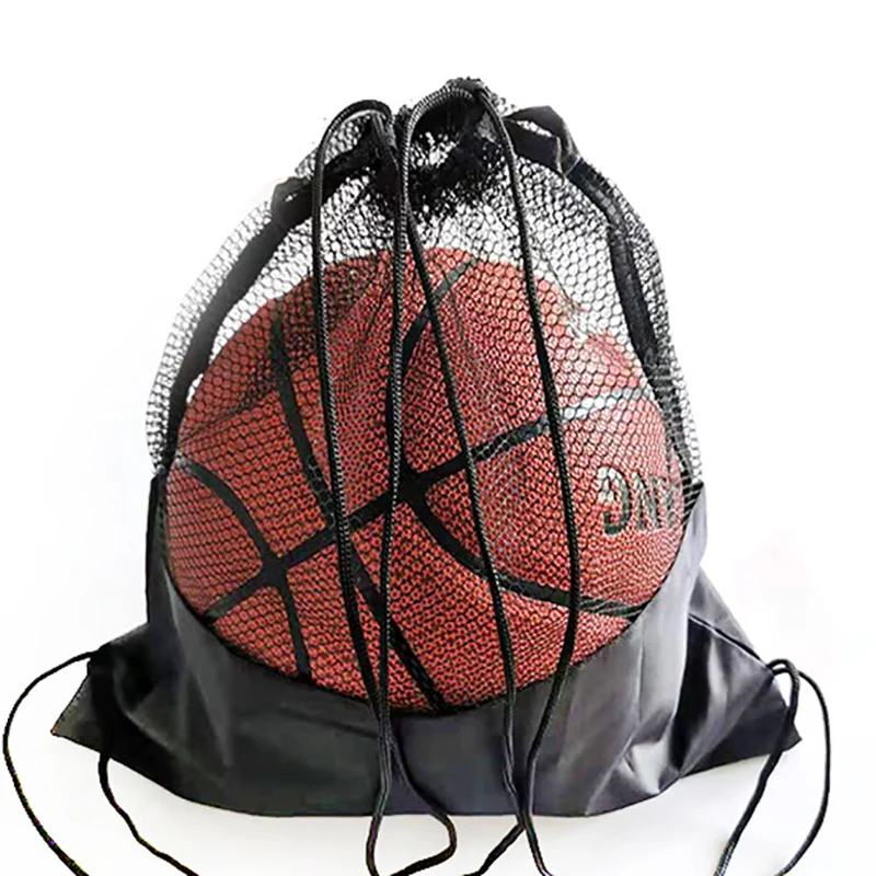 Bolsa de bolsillo de red para baloncesto y fútbol, Mochila deportiva con cordón, portátil, de gran capacidad, ligera, para deportes al aire libre