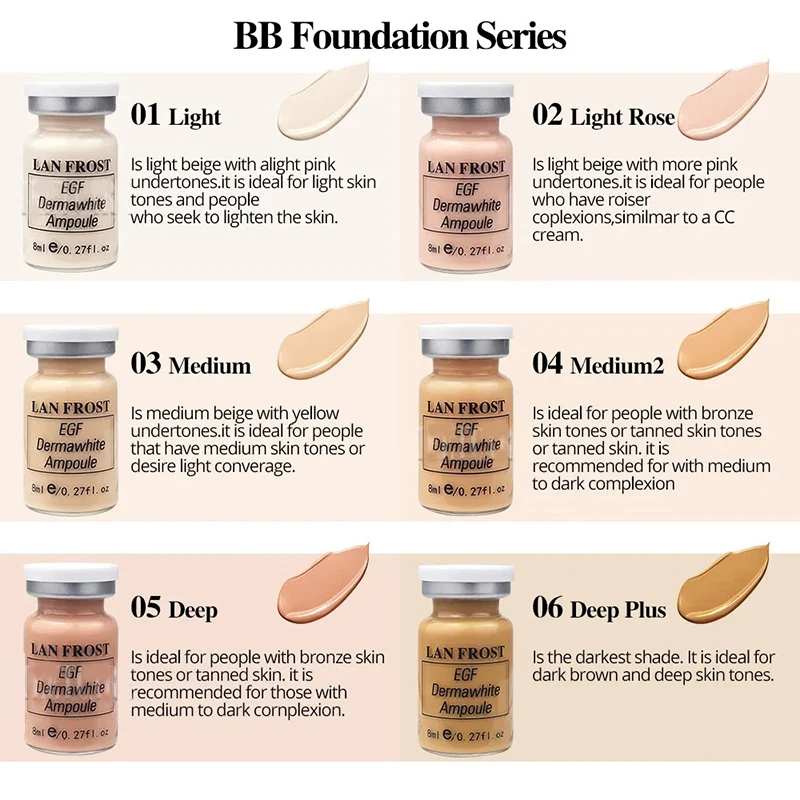 Ampoule BB Cream CC Glow Beginner Starter Kit Liquid Foundation Hyaluronic Acid Petipde Nourish Facial Skin Care Beauty