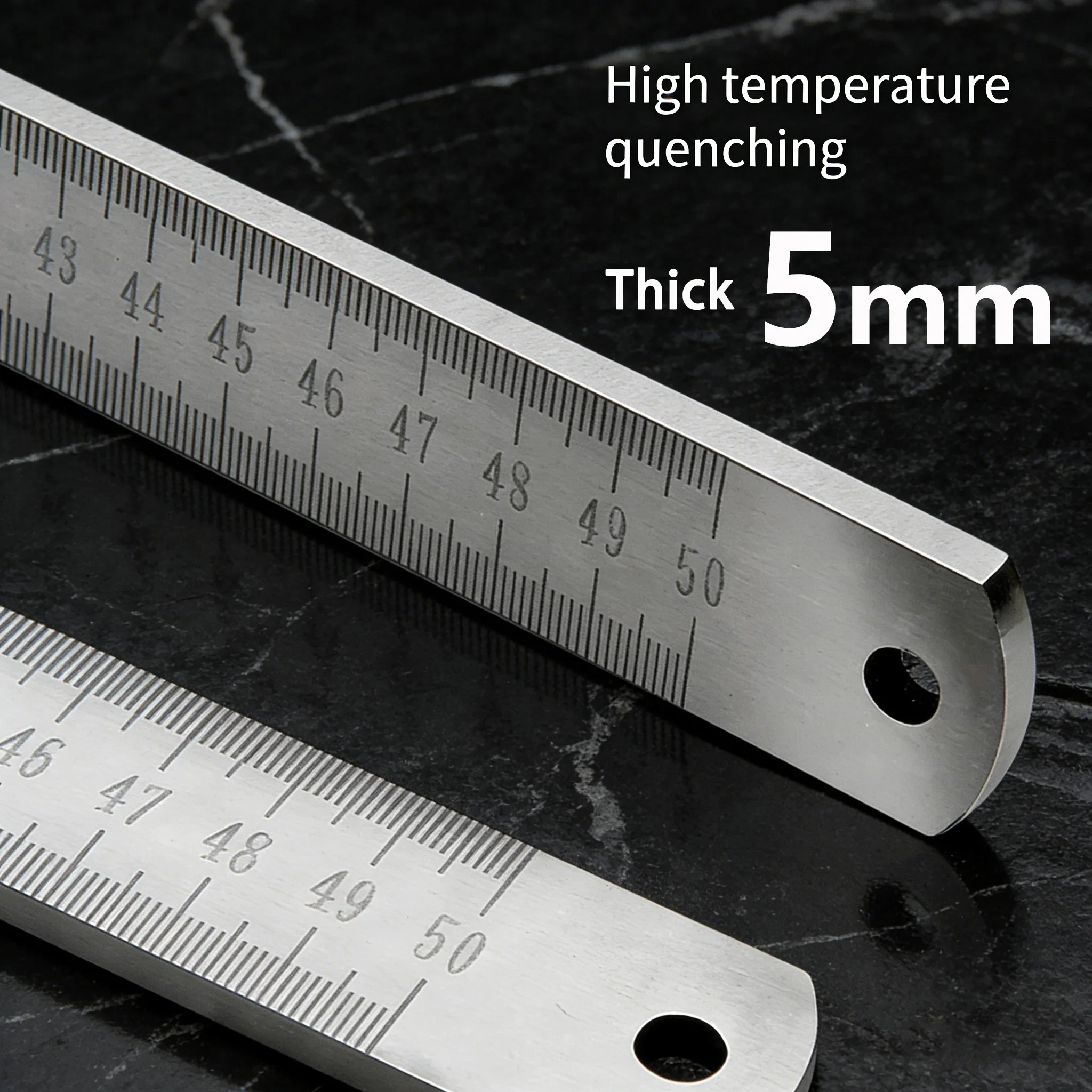 Engineered for Emergencies: 50cm Stainless Steel Ruler with Hardened Tip for Measurement | Drafting Multi‑Tool&Window-Breaking
