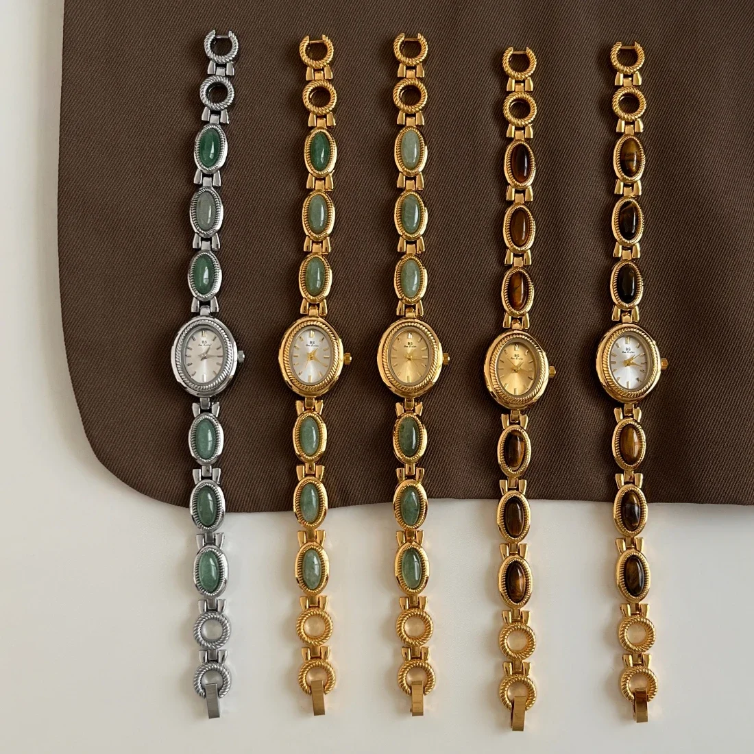 Luxo natural jade pulseira relógio retro senhoras relógios elegantes relógios de quartzo presente bonito relógio de pulso jóias