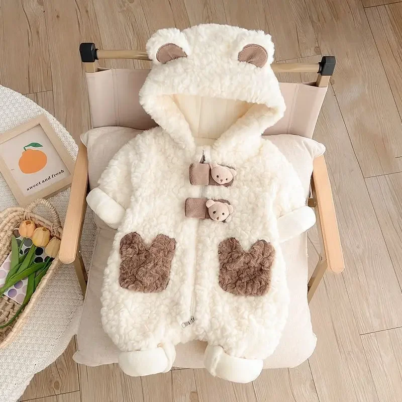 Baby One-piece Clothes Winter Newborn Boys and Girls Babies Super Cute Cartoon Cute Thickened Warm Winter Clothes