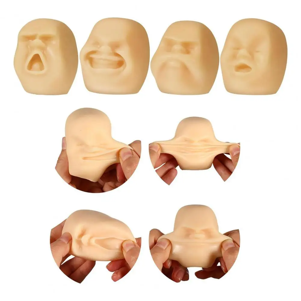 3d Face Toy Realistic Face Stress Relief Toy for Teens Adults Soft Tpr Squeeze Toy for Anxiety Head Pinch Fidget Face Squeeze