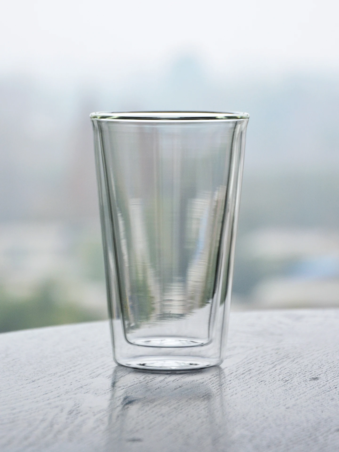 Double Layered Large Diameter Glass Cup V-aped Heat Resistant Microwave Se Coffee Milk Cup Handle Free High Borosilie ...