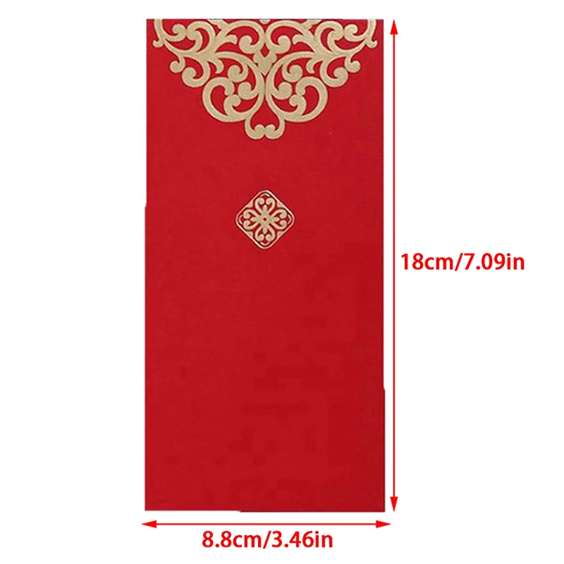 Enveloppe de poche porte-bonheur pour Festival de printemps, 10 pièces, décorations du nouvel an chinois, enveloppe rouge chinoise pour cadeau de mariage