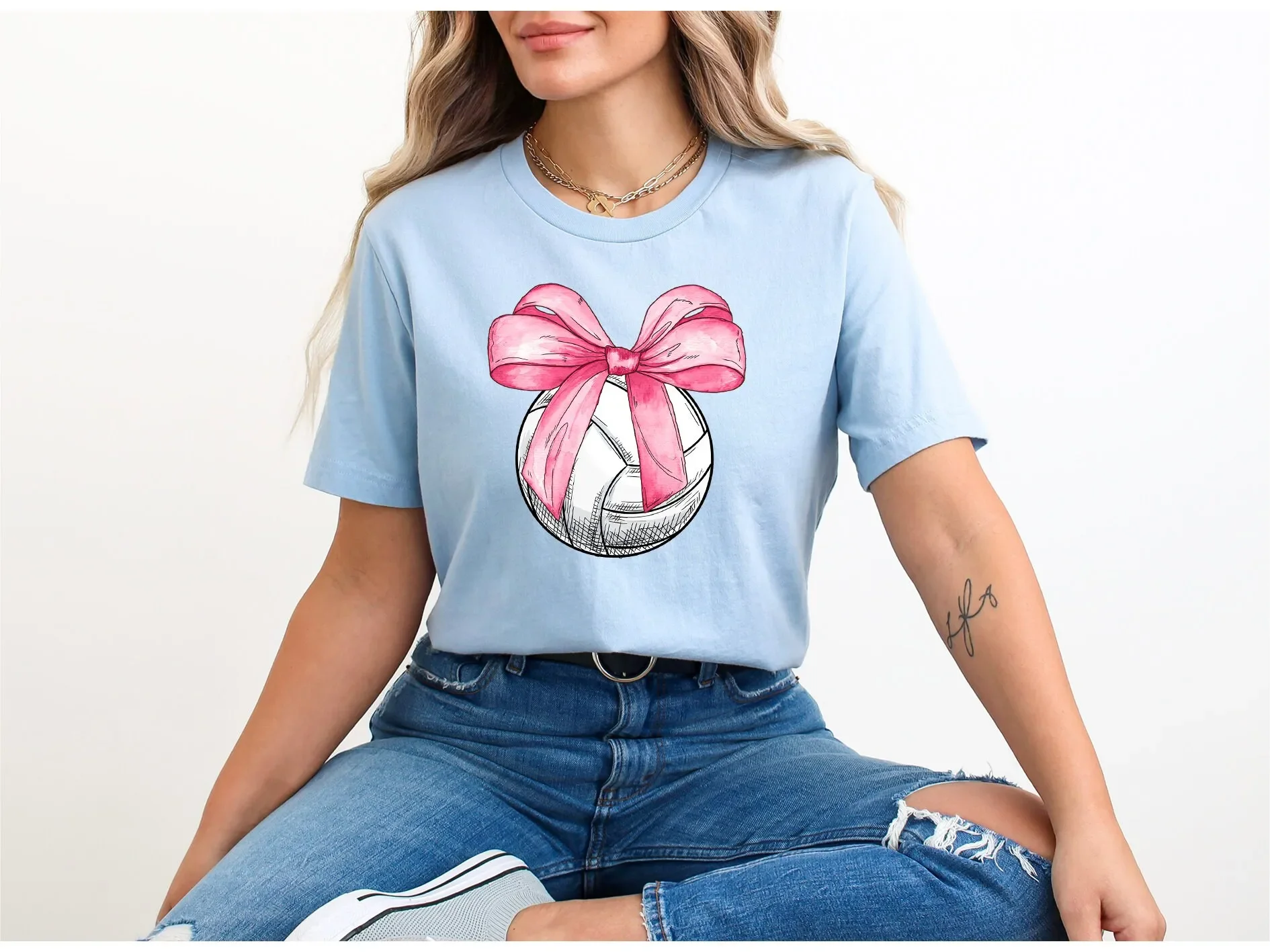 Retro Volleyball T Shirt Coquatte Bow SweaT Fall Coquette Mom Game Day