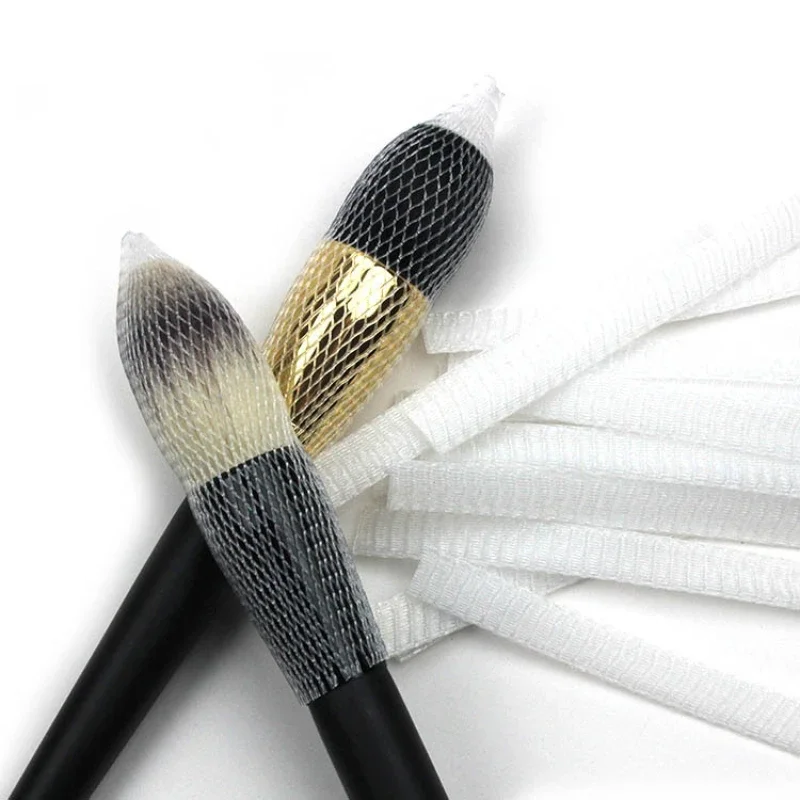 100 個メイクブラシ保護メッシュセットローズガーゼセットメイクブラシ保護メッシュガードプロテクターカバーメイクツール