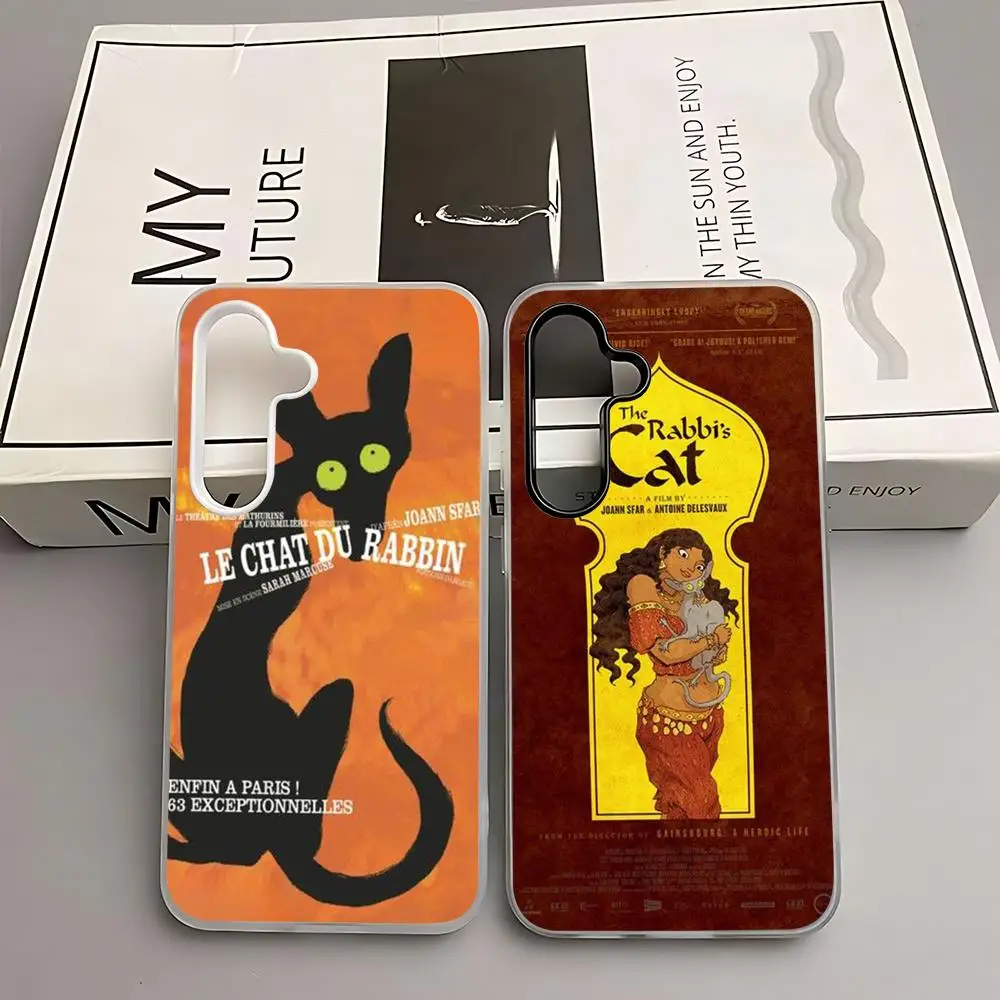 Funda para Teléfono Le Chat du Rabbin para Samsung A57 A16 A56 A36 A26 A55 A54 A15 A35 A25 Blanca 2 en 1 Tipo Gel