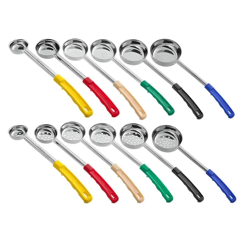 KYCOR-12-Piece Perforated And Solid Portion Spoons Stainless Stee Safe Kitchen Multipurpose Portion And Serving Spoons