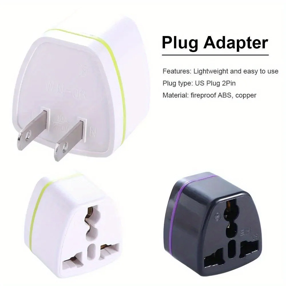 2/1PCS Universal US Plug Adapter International AU UK EU To US Travel Adapter Electric Plug Converter Power Charger Socket 2pin
