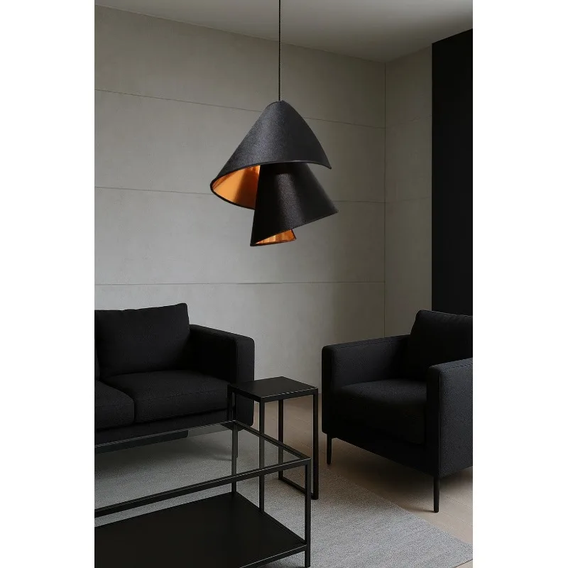 

Черно-золотая люстра Торнадо ручной работы с дизайном освещения