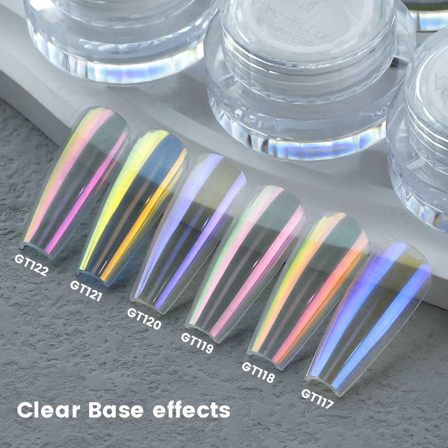 New YOKEFELLOW GleamTap Cushion Aurora Chrome Nail Powder 12Color Mermaid Aurora Effect Nail Art Glitter Decoration for Home DIY