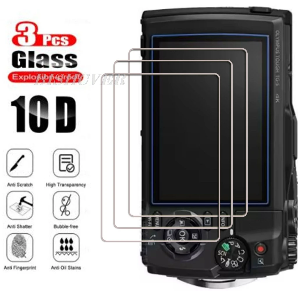 

Защитное стекло из закаленного стекла для Olympus Tough TG3 TG-3 TG4 TG5 TG-5 TG-6 TG6 TG7, защитная пленка для ЖК-дисплея камеры, 3 шт.