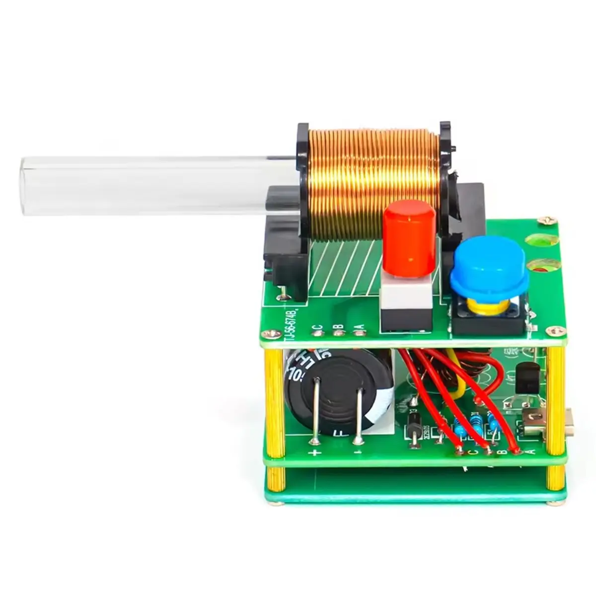 DIY Coilgun Kit 100V High Voltage Micro USB Fast Charging Solder Assembly Required Educational Electronic Project