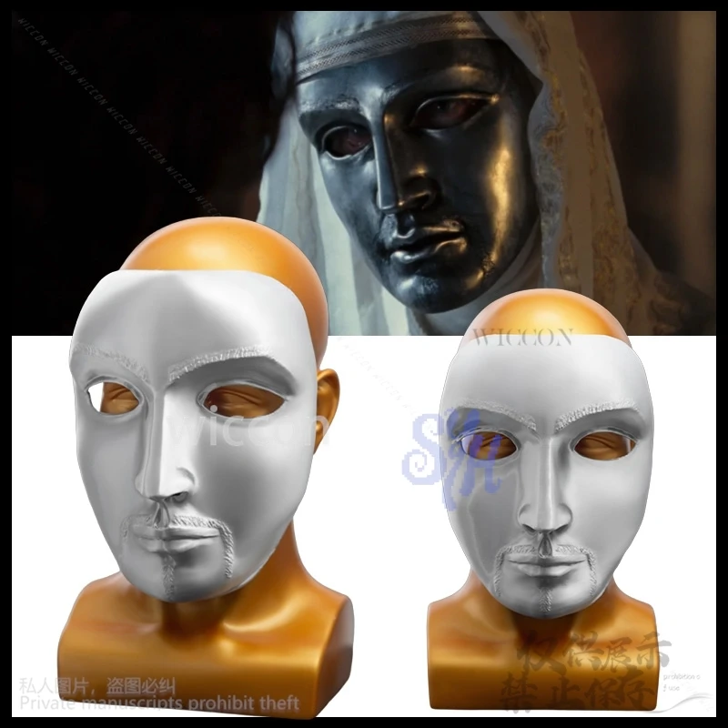 

Baldwin IV Cosplay Horror Anime Silver Retro Face 3D Polylactic Acid Mask Movie Stage Halloween Christmas Gifts Cos Customized