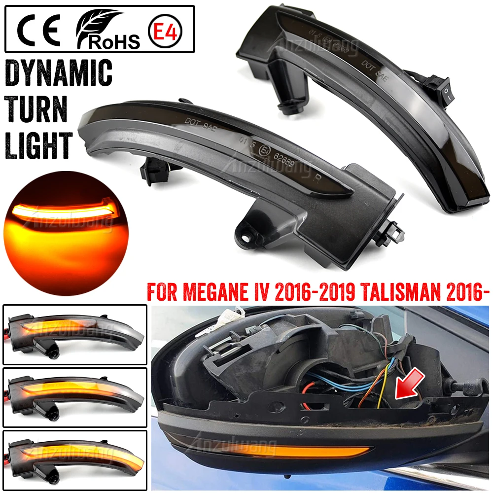 

Rearview Mirror Indicator Flowing Blinker Lamp LED Dynamic Turn Signal Light For Renault Megane IV 2016-2019 Talisman 2016-