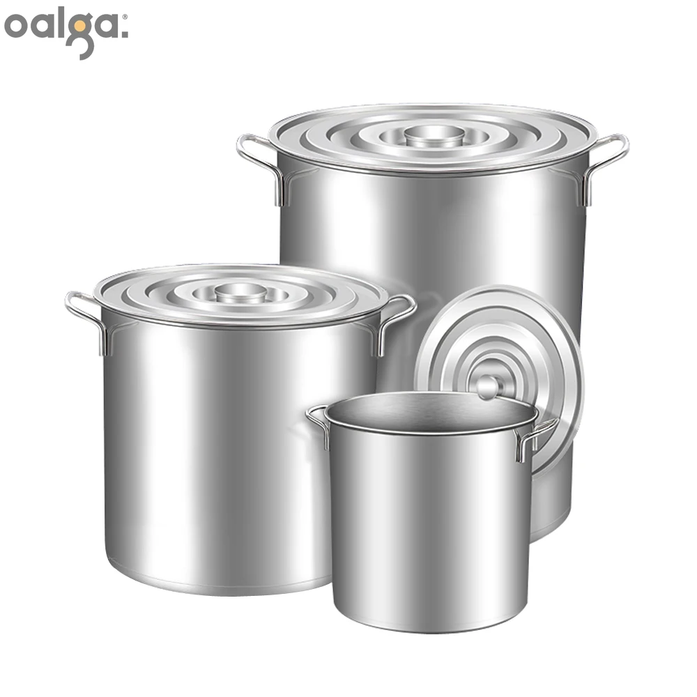 

Commercial Stainless Steel Soup Bucket Milk Barrel Soup Pot Large Capacity Kitchen Hotel Cookware Cooking Hotpot Cookware Bucket