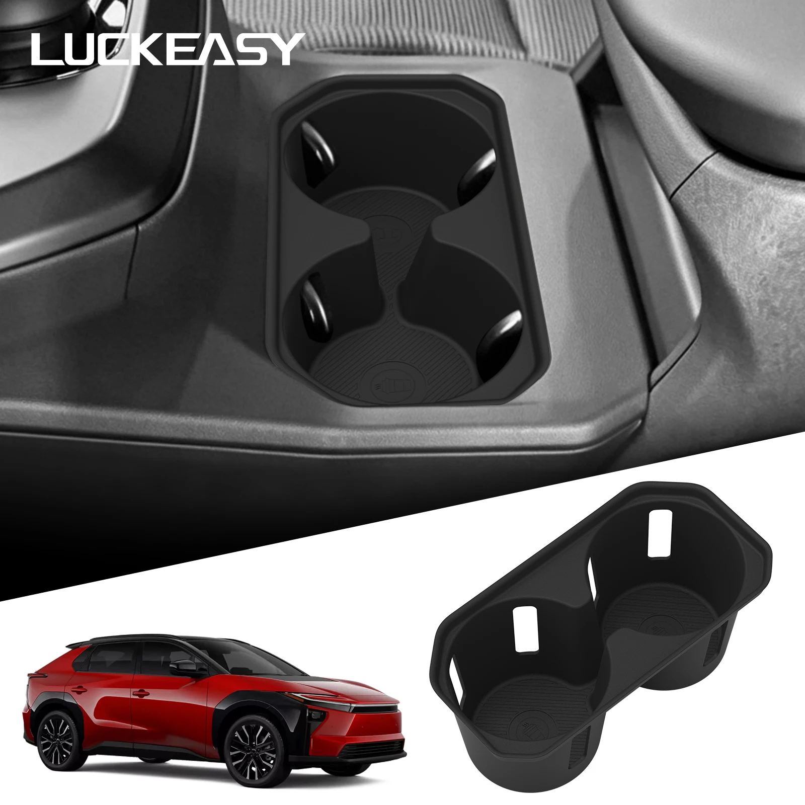 LUCKEASY for Toyota bZ 2026 Central Console Water Cup Holder Interior Accessories Drinks Holder Cup Holder Storage Case