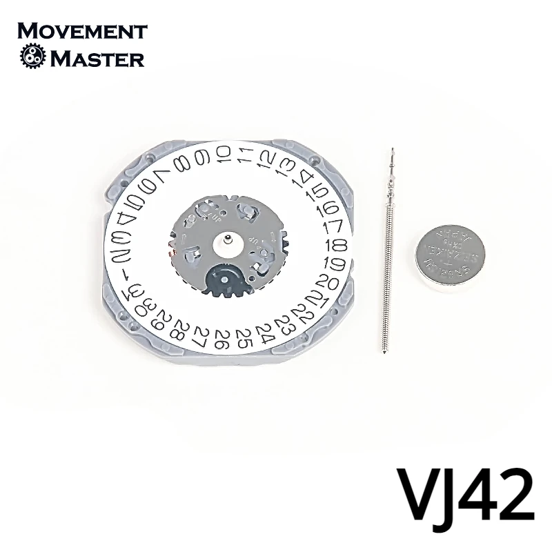 VJ42 Movement Japan New Original VJ42B Quartz Movement 3Hands Date At 3/6 Watch Movement Accessories