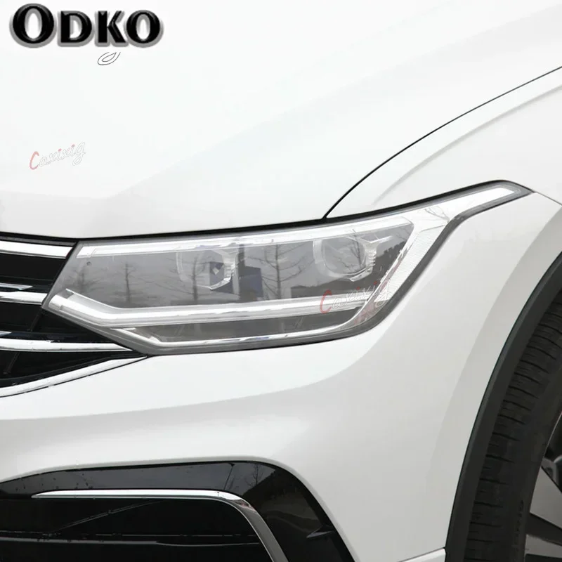 Car Headlight Protective Film Headlamp Transparent Black TPU Sticker For Volkswagen VW Tiguan 2017 2018 2019 2020 Accessories