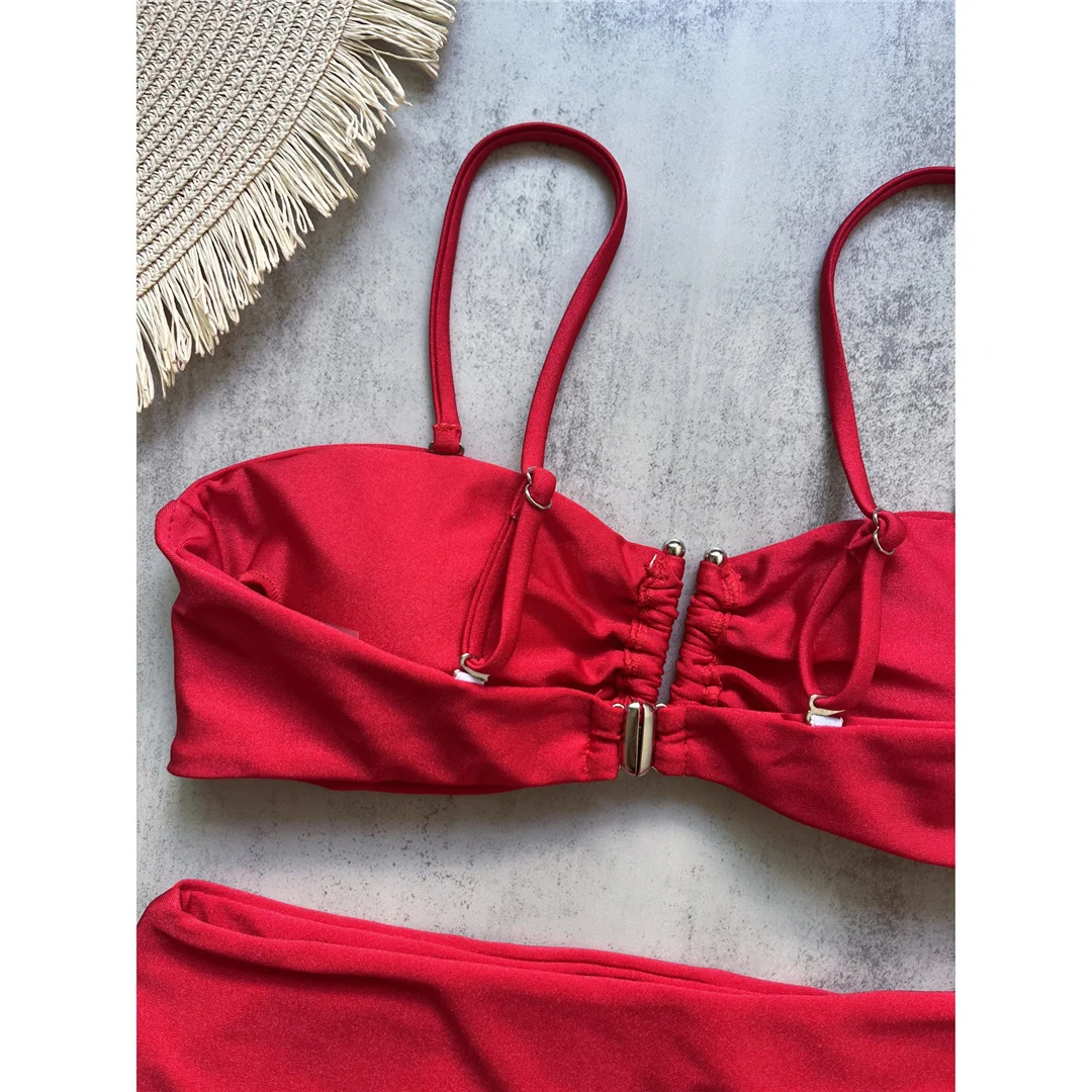4 Farben, V-förmiger, gepolsterter Damen-Badeanzug, hochtaillierter Bikini, zweiteiliges Bikini-Set, Badebekleidung, Badeanzug, Modell V6583. – Detail 36