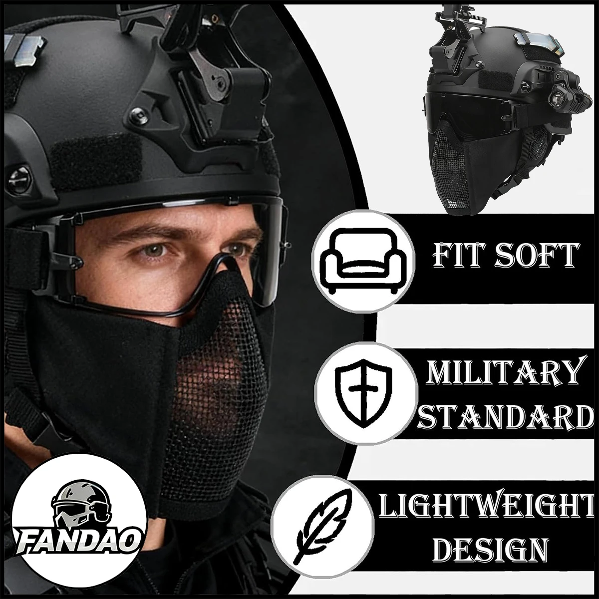 

Full Set of MICH 2000 Tactical Helmet Set Multi Military Version Outdoor Steel Mesh Face Mask Paintball Cosplay Airsoft Shooting