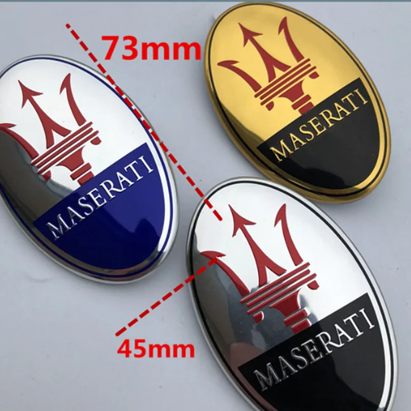 Emblema 3D para la parte delantera del coche, logotipo para Maserati Granturismo Ghibli Quattroporte Levante Gransport Granlusso GT, accesorios exteriores