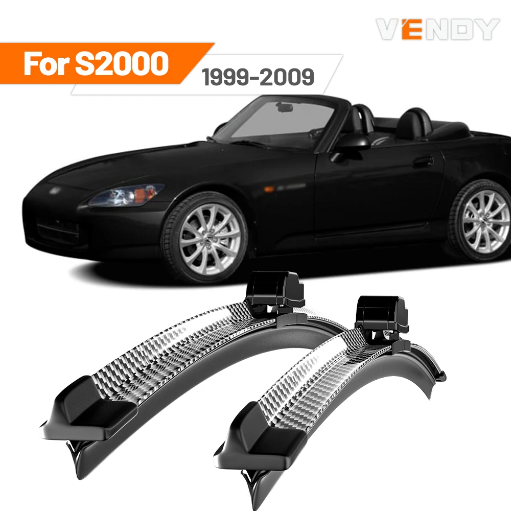 Für Honda S2000 1999-2009 2000 2002 2003 2004 2006 2007 2 Stück Frontscheibenwischerblätter Scheibenwischer Kohlefaser und Schwarz