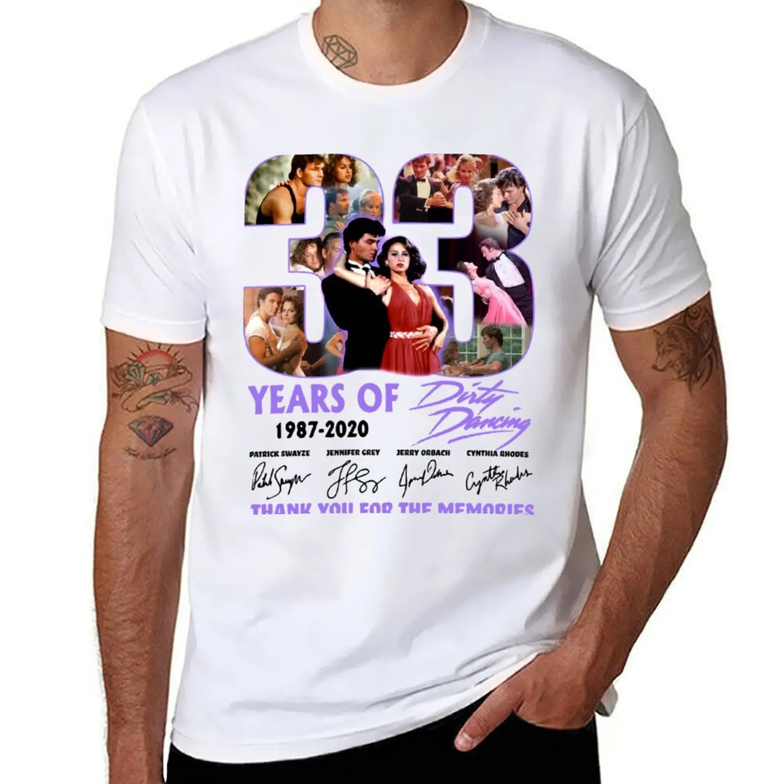 

33 Years Of 1987 2020 Dirty Dancing Thank You For The Memories Signatures Tshirt T-Shirt t shirts for man pack white T-Shirt