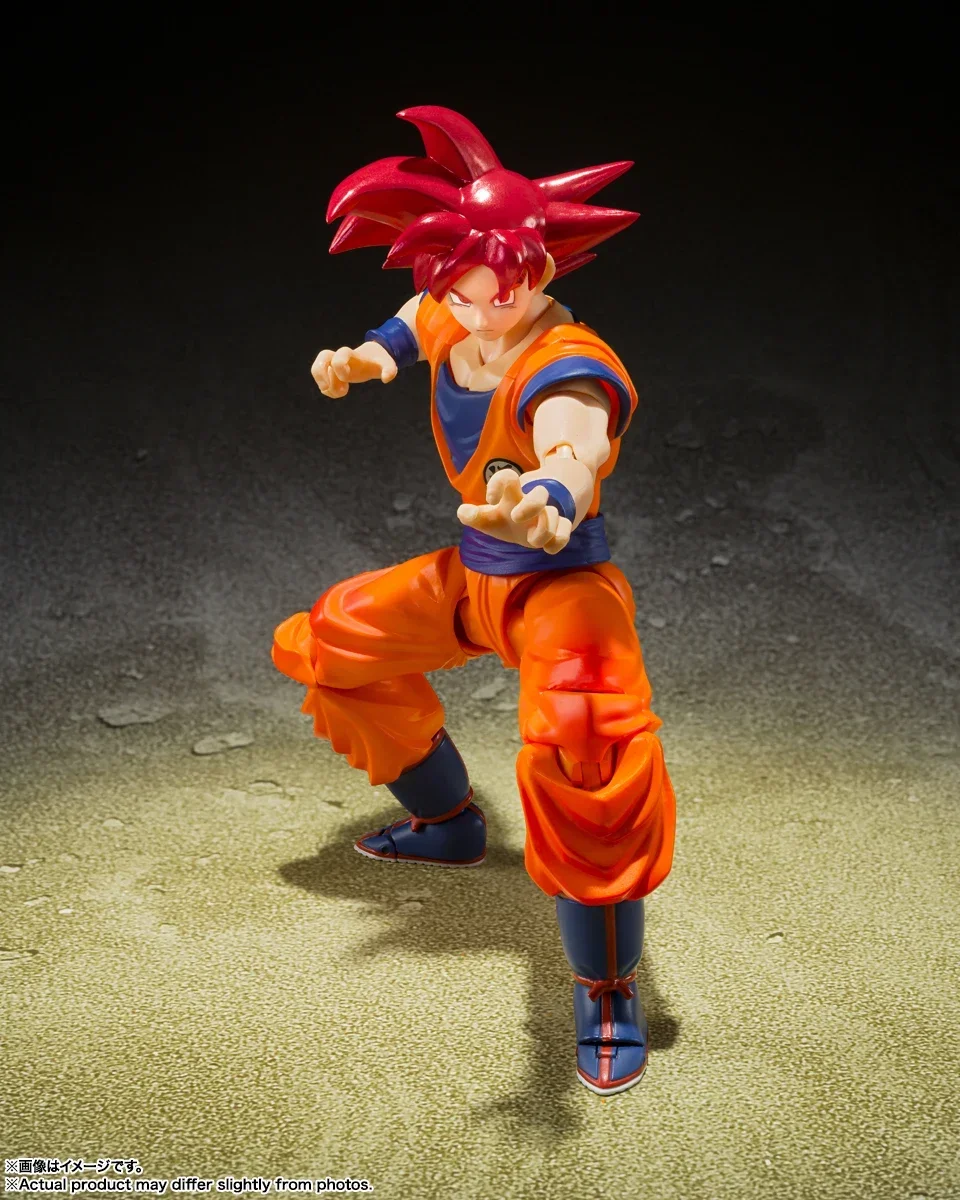 100% الأصلي بانداي لعبة دراغون بول Sh Figuarts Shf Son Goku Saiyan God Instilled مع ضوء القلوب الصادرة عمل أرقام