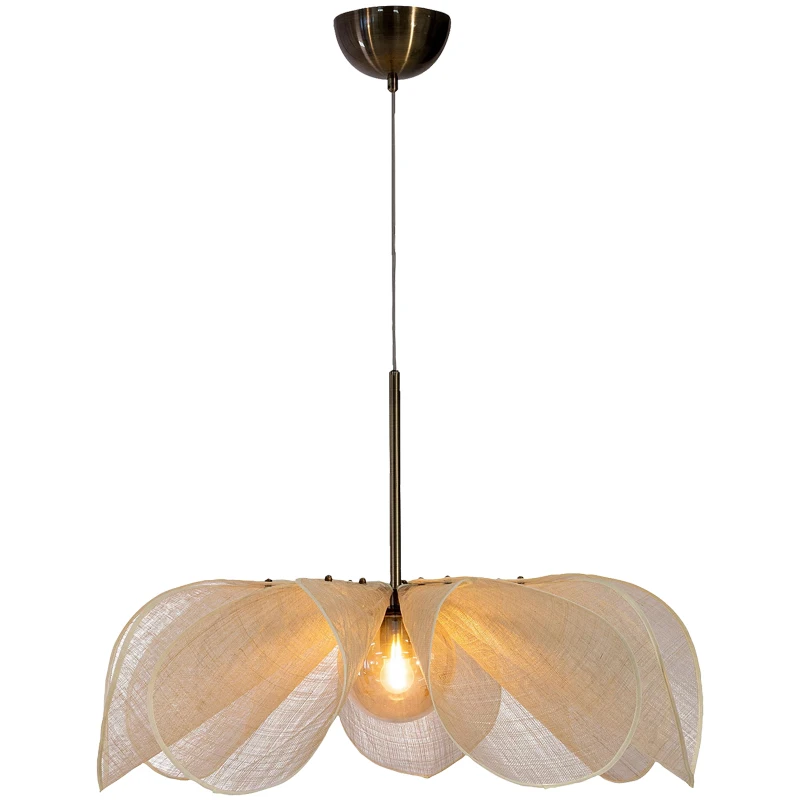 خمر النسيج قلادة ضوء وابي سابي اليابان ثريا تركب بالسقف غرفة المعيشة مطعم فندق Led Lihgts للمنزل ديكو المزاج الخفيفة #5