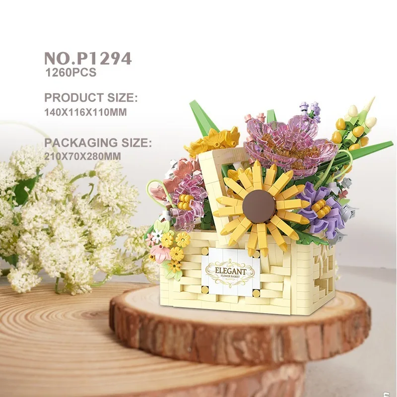 Heart Of Sunshine Handheld Flower Basket Style + Light-Up Building Blocks