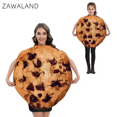 ZAWALAND Funny Cookies Costume Unisex Adult Outfits Boys Girls Halloween Cosplay Food Chocolate Cookie Stage Party Masquerade