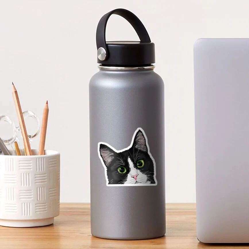 Tuxedo Cat 10PCS Stickers for Decor Anime Home Cute Water Bottles Art Luggage Print Car Window Cartoon Room Background Wall