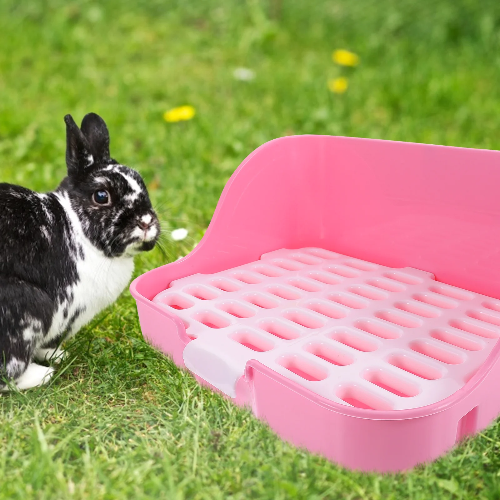 

Rabbit Litter Box Pet Toilet Training Basin for Puppy Hamster Guinea Pig Large Capacity Leak Proof Easy