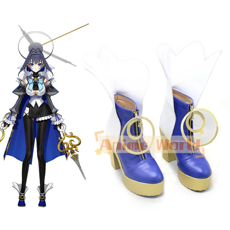 Hololive Virtual YouTuber Ouro Kronii Cosplay Sapatos, Botas de Carnaval Halloween, Custom Made