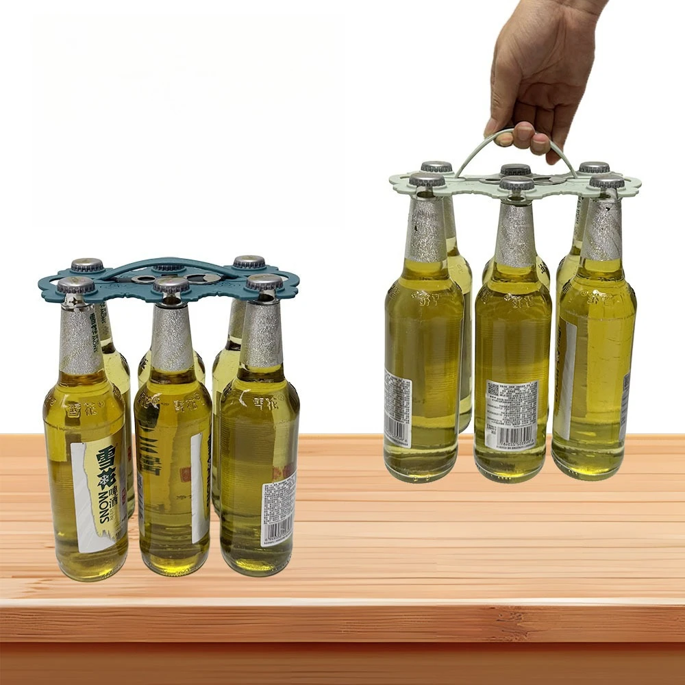 

Beverage Bottle Folding Storage Portable Beer Storage Device Bottle Carrier and Bottle Opener Creative Kitchen Racks Holders)