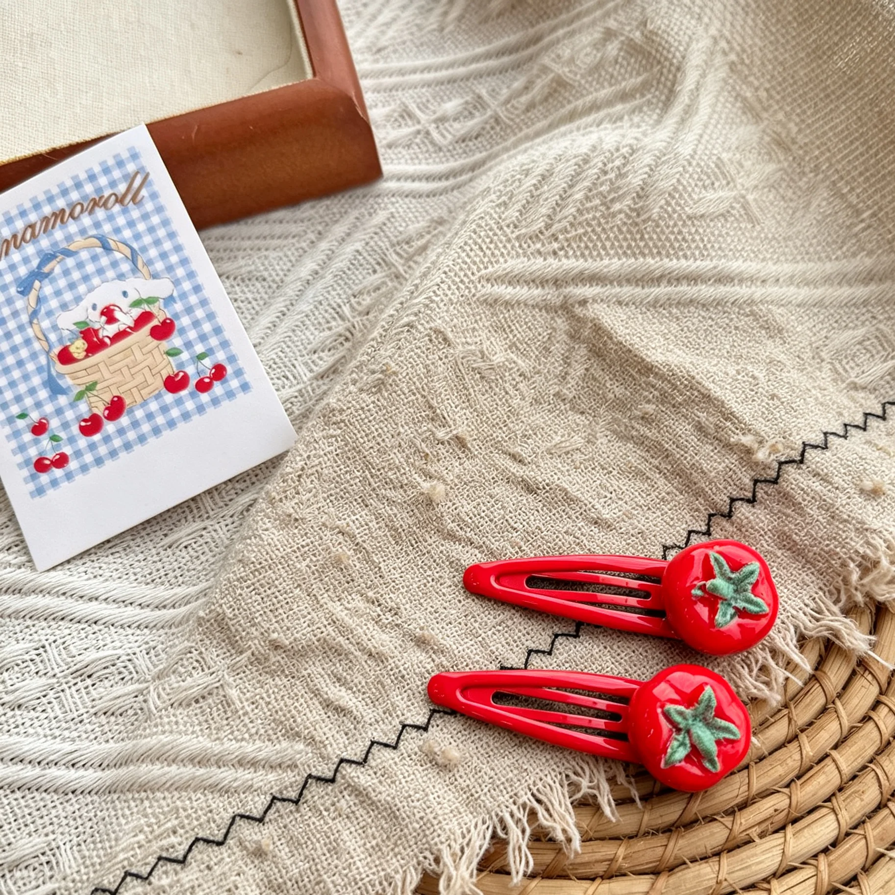 2/3Pcs Kawaii Red Tomato BB Hair Clips 3D Fruit Snap Barrettes Teen Girls Daily Bang Fix Cute Hair Decor Kit
