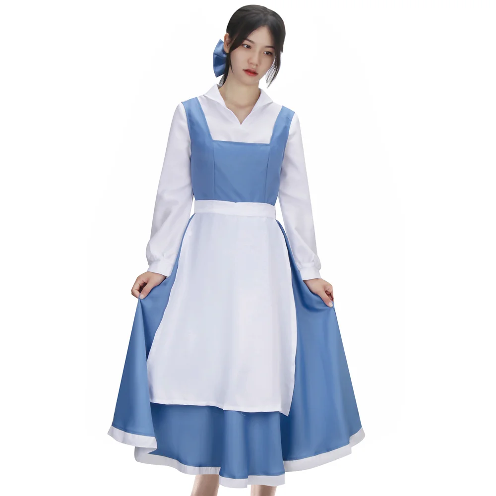 

Women's Belle Maid Dress Movie Role Cosplay Costume Halloween Birthdat Party Outfits Fancy Dress