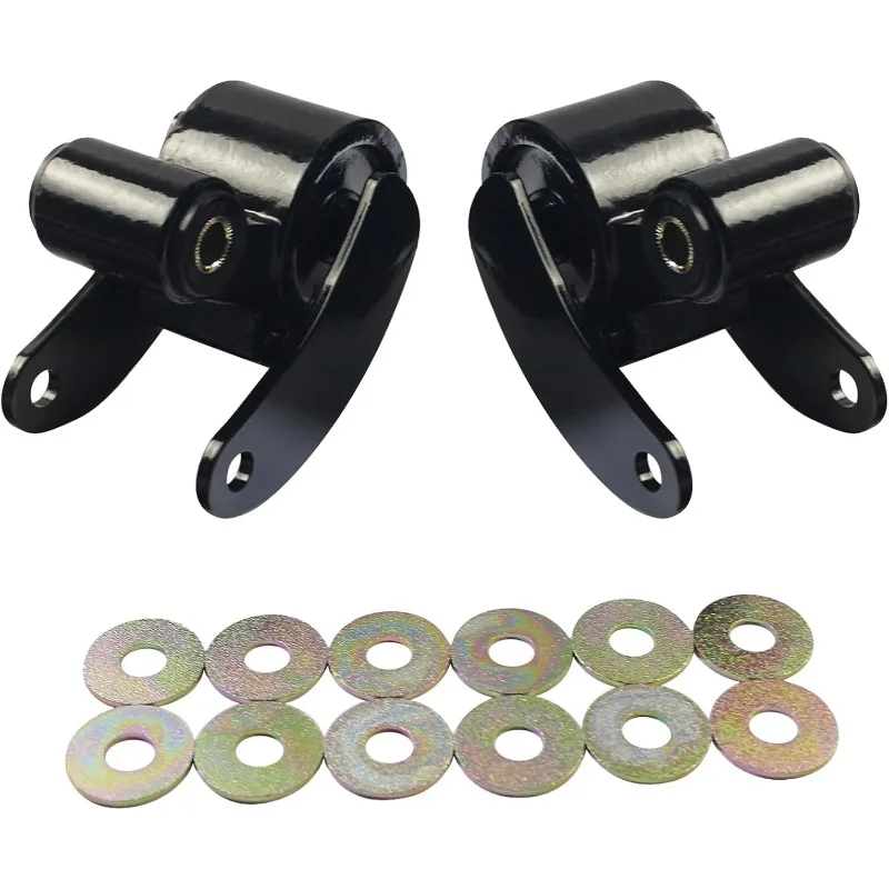 

Pair Set Rear Shock Absorber Shackles Compatible with 1980-2016 FORD F-250 Super Duty PICK UP Truck REAR Leaf Spring Suspension