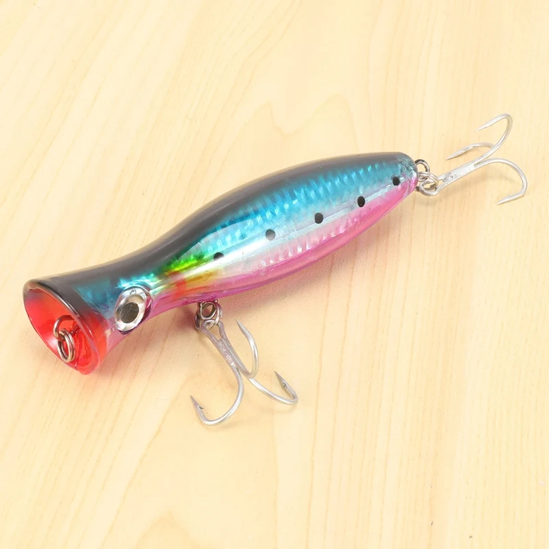 1Pcs Popper Fishing 3D Augen With Treble Hooks 12Cm 42G Topwater Hard Lure Soft Plastic Isca Artificial Fishing Lure Tackles Pro