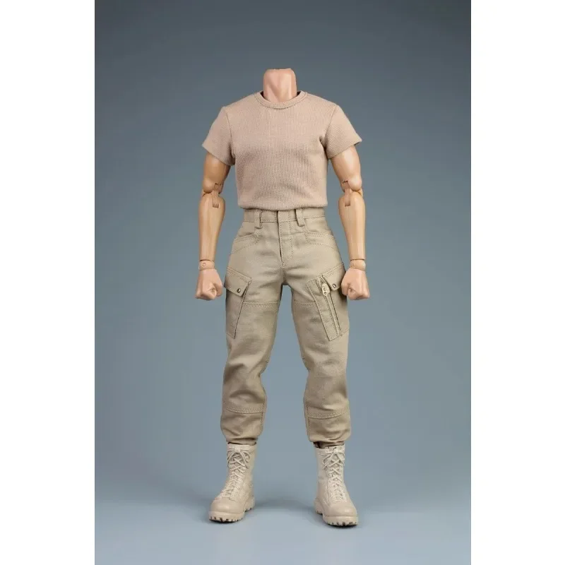 Acessório de soldado escala 1/6, camiseta, calças de combate, calças militares, modelo de roupas para figuras de ação de 12 polegadas, acessórios corporais