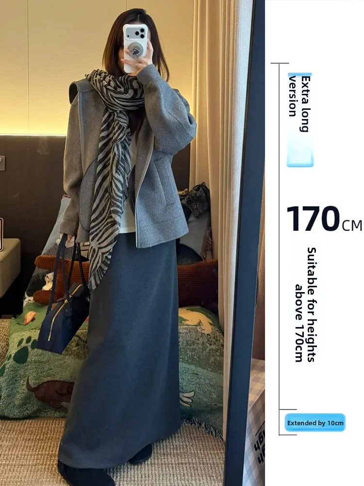 

Женская юбка-карандаш с высокой талией и прямым кроем, осенне-зимняя, повседневная, для офиса, А-силуэт, в корейском стиле