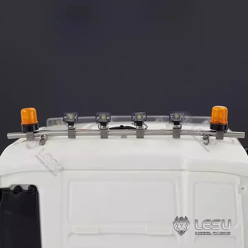 LESU Model For 1/14 LED Truck Tamiya Tractor Spotlight Rotating Light Set Engineering Vehicle Rescue Vehicle Cab Dome Light