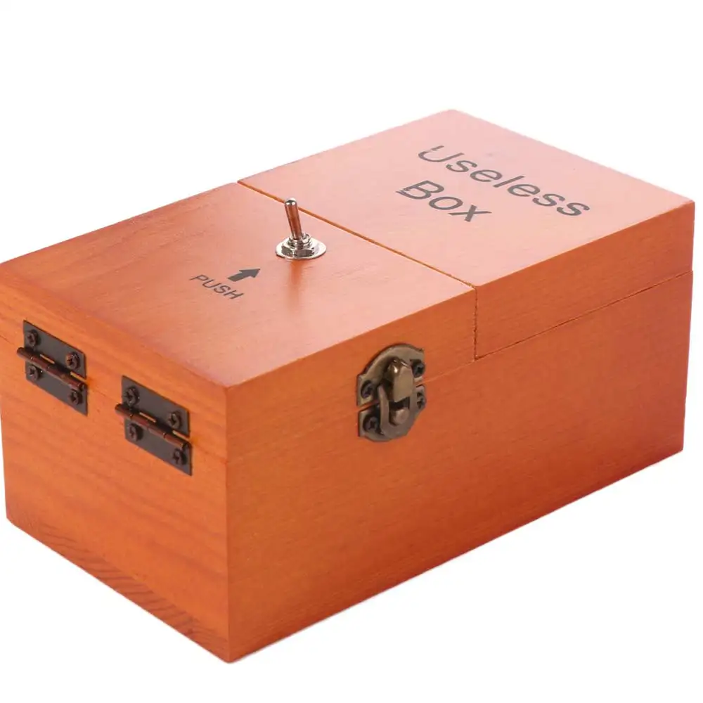 

Leave Me Alone Useless Box Цвет дерева Забавная игрушка Электронная коробка Useless Украшение стола Интересная деревянная коробка Useless Детская игрушка