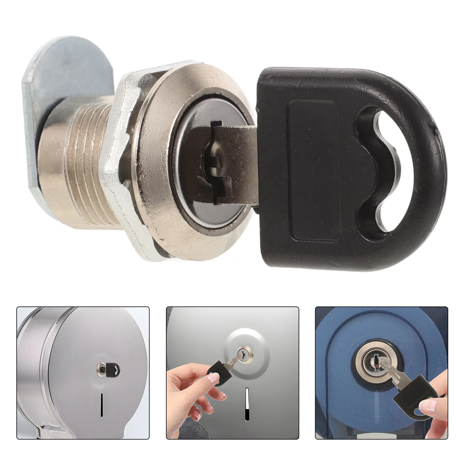 

1Set Commercial Paper Dispenser Lock Key Set Roll Paper Towel Box Key Replacement Durable Stainless Steel Security