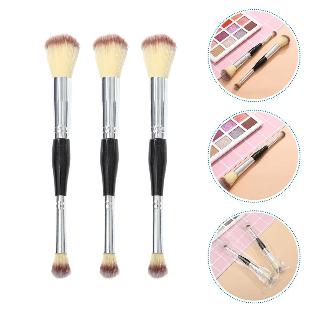 3-delige make-upborstels Set Double Ended Blending Blush Foundation Teint Brush Cosmetica Tool Cosmetica Brush