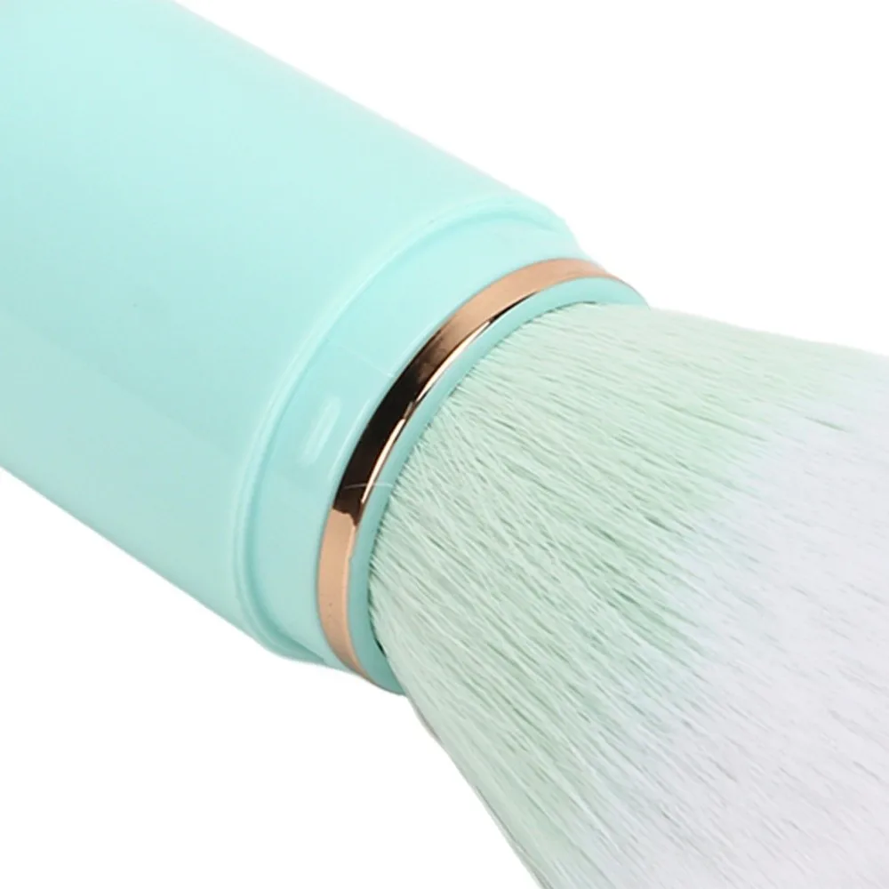 Capsule Retractable Nail Dust Brush Artificial Fiber Retractable Capsule Shape Powder Brush Ergonomic Rhinestone Handle
