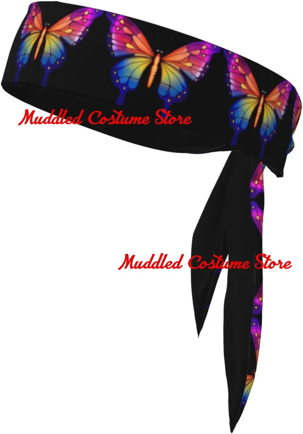 

Спортивный галстук на голову, красочный прозрачный принт бабочки, быстросохнущий влагоотводящий многофункциональный спортивный браслет