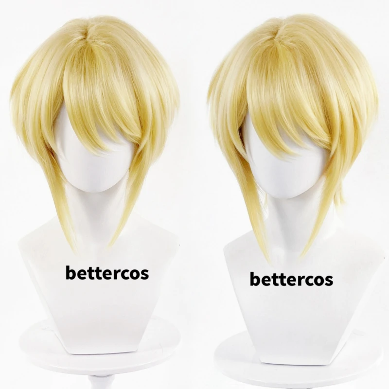 William James Moriart Cosplay Wig Anime MORIARTY THE PATRIOT Blonde Short Heat Resistant Synthetic Hair + Free Wig Cap